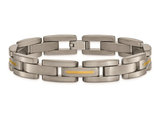 Men's Chisel Link Bracelet in Titanium with 14K Gold Inlay (8.50 inches)